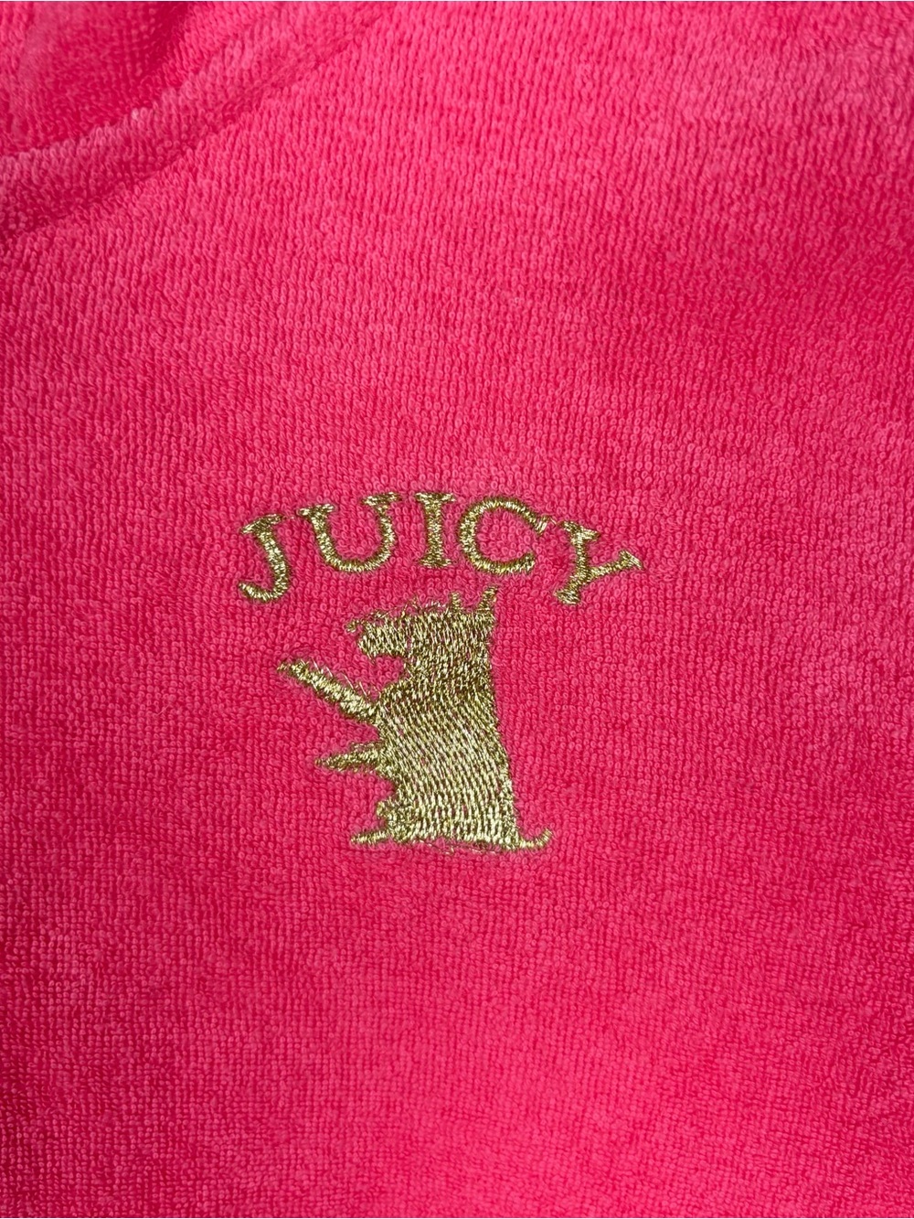 Juicy Couture Zip Up Velour Jacket Girls Size 12 Pink - Picture 3 of 9